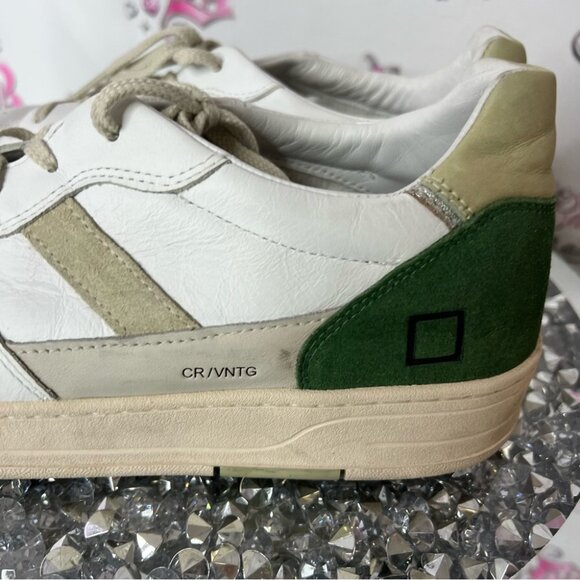 D.A.T.E sneakers White and Green shoes runners classic - Picture 3 of 8
